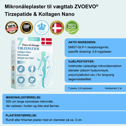 🏥🐙【Sidste dags tilbud -60 %🌟】🌈🌈ZVOEVO® SMGT-GLP-1 Tirzensti & Kollagen Nano-Mikronåle Slankeplaster丨Målrettet mod overvægt, slap hud, forhøjet blodtryk, diabetes, fedtlever, ledsmerter og træthed
